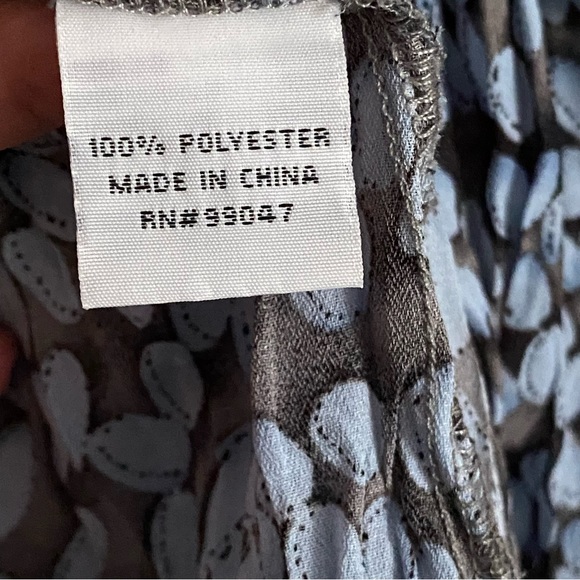 Ruffle blouse blue/tan - Picture 6 of 6